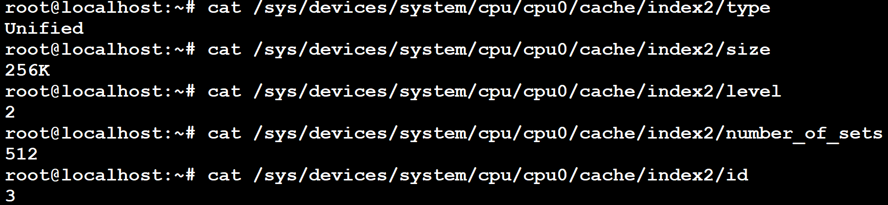 PPTT ACPI table content with L2 cache information